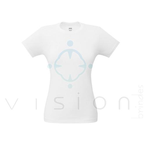 Camiseta Feminina Corte Cinturado Branca (135g/m2)