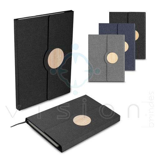 Caderno A5 Capa em RPET e Detalhe em Bambu