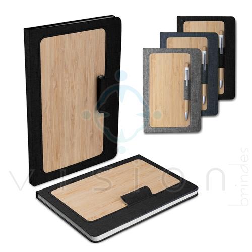 Caderno A5 Capa em RPET e Bambu